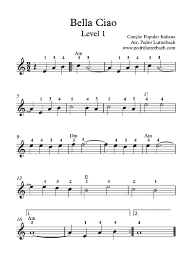 Bella Ciao (arr. Pedro Lutterbach)