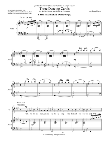 Three Dancing Carols (arr. Ryan Murphy)