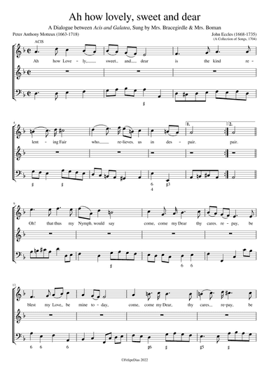 Ah how lovely, sweet and dear (arr. Early Music Scores)