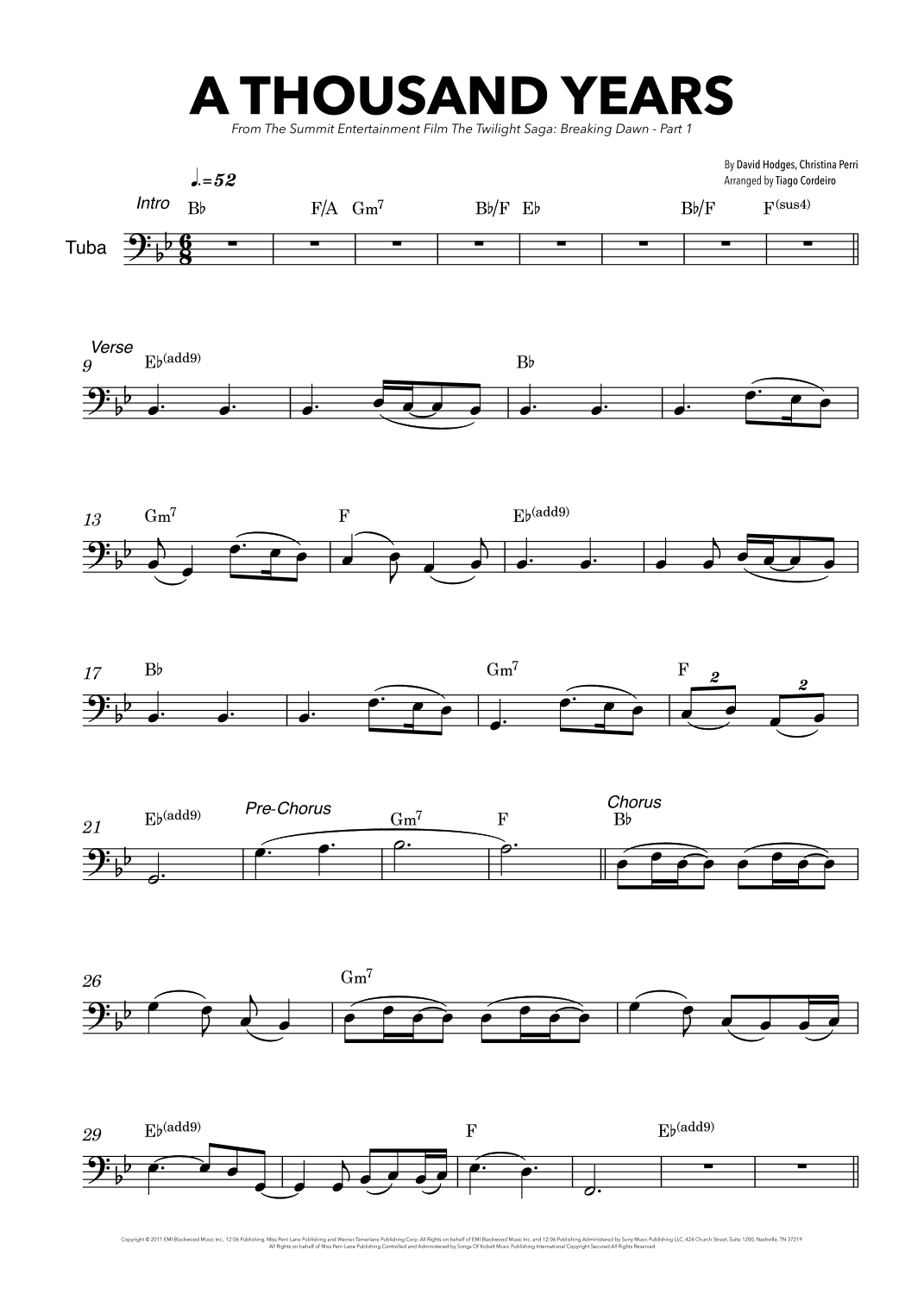 A Thousand Years (arr. Tiago Cordeiro)