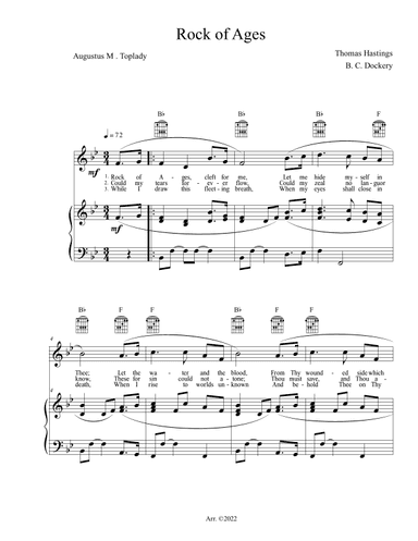 Rock of Ages (Piano/Vocal/Guitar) (arr. B. C. Dockery)