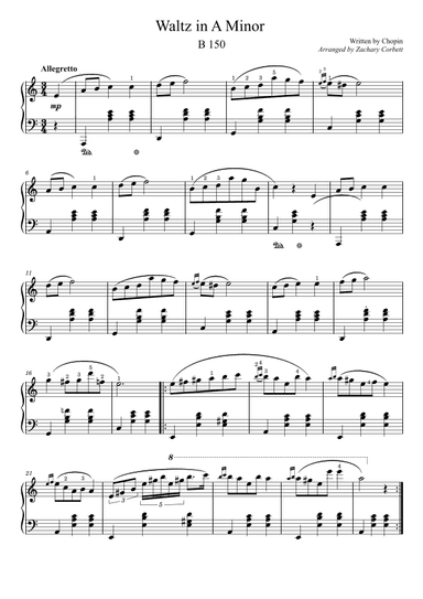Waltz in A Minor B150 (arr. Zachary Corbett)