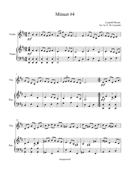 Minuet #4 (arr. Nick Lacanski)