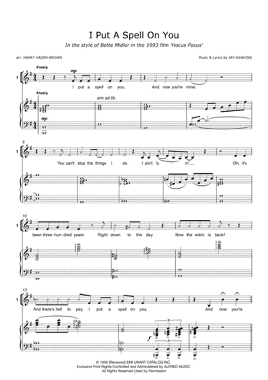 I Put A Spell On You (arr. Harry Haden-Brown)