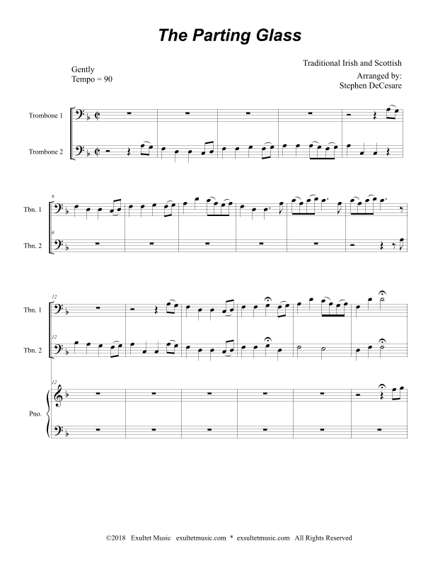 The Parting Glass (Trombone Duet) (arr. Stephen DeCesare)