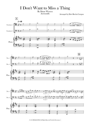 I Don't Want To Miss A Thing (arr. Davi Rocha Campos)