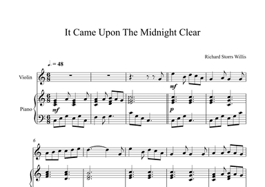 It Came Upon The Midnight Clear - Richard Storrs Willis (Violin + Piano) (arr. Digital Book Music)