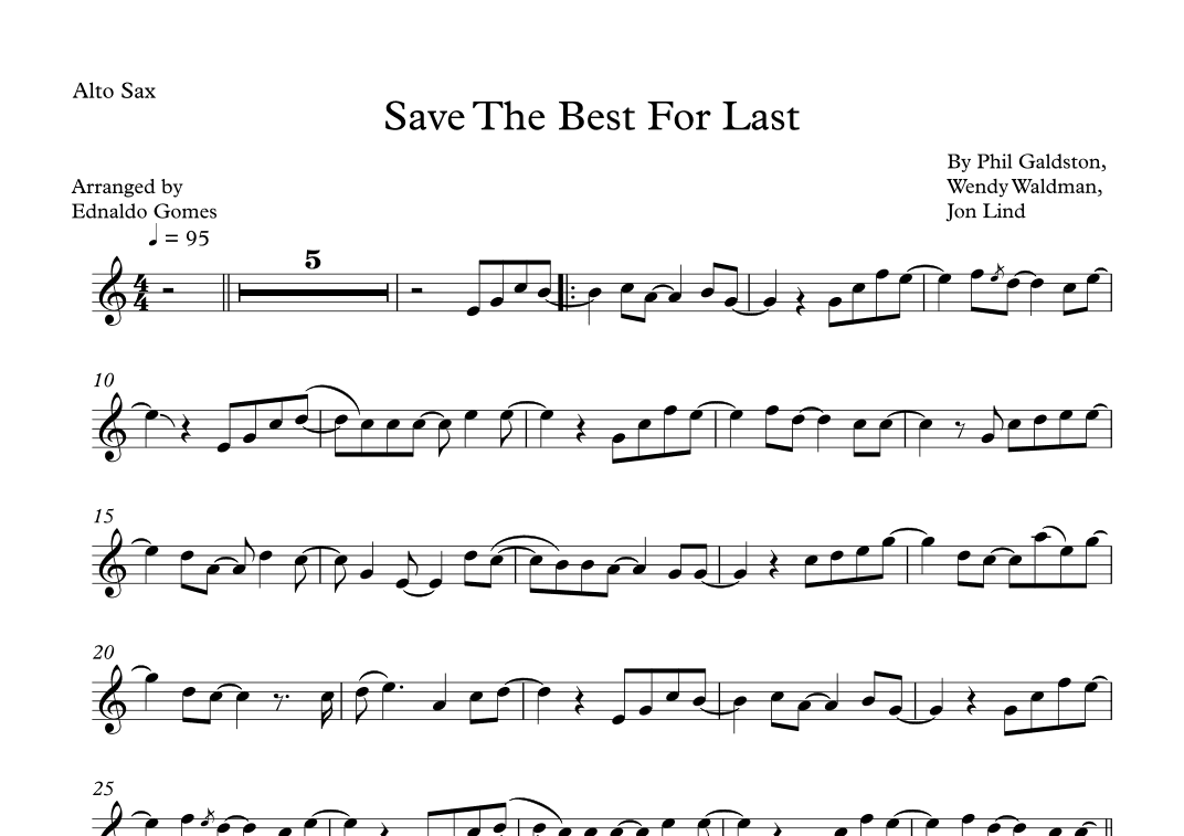 Save The Best For Last (arr. Ednaldo Gomes)