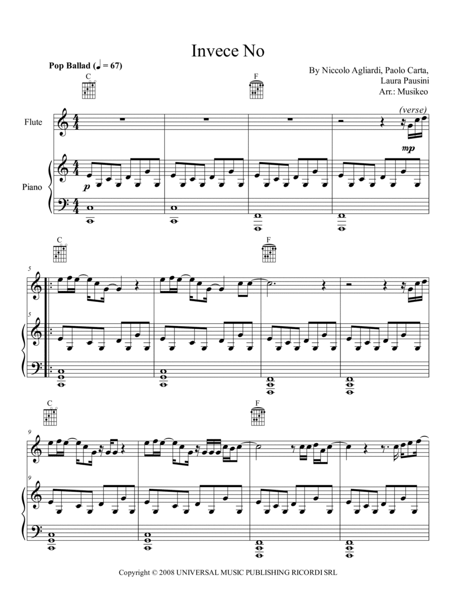 Invece No (arr. Musikeo)