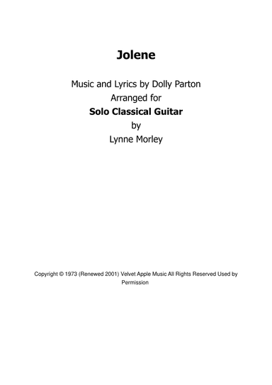 Jolene (arr. Lynne Morley)