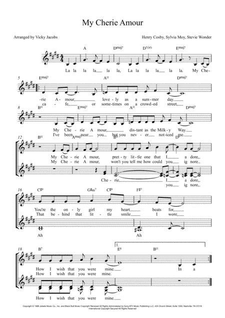 My Cherie Amour (arr. Victoria Jacobs)