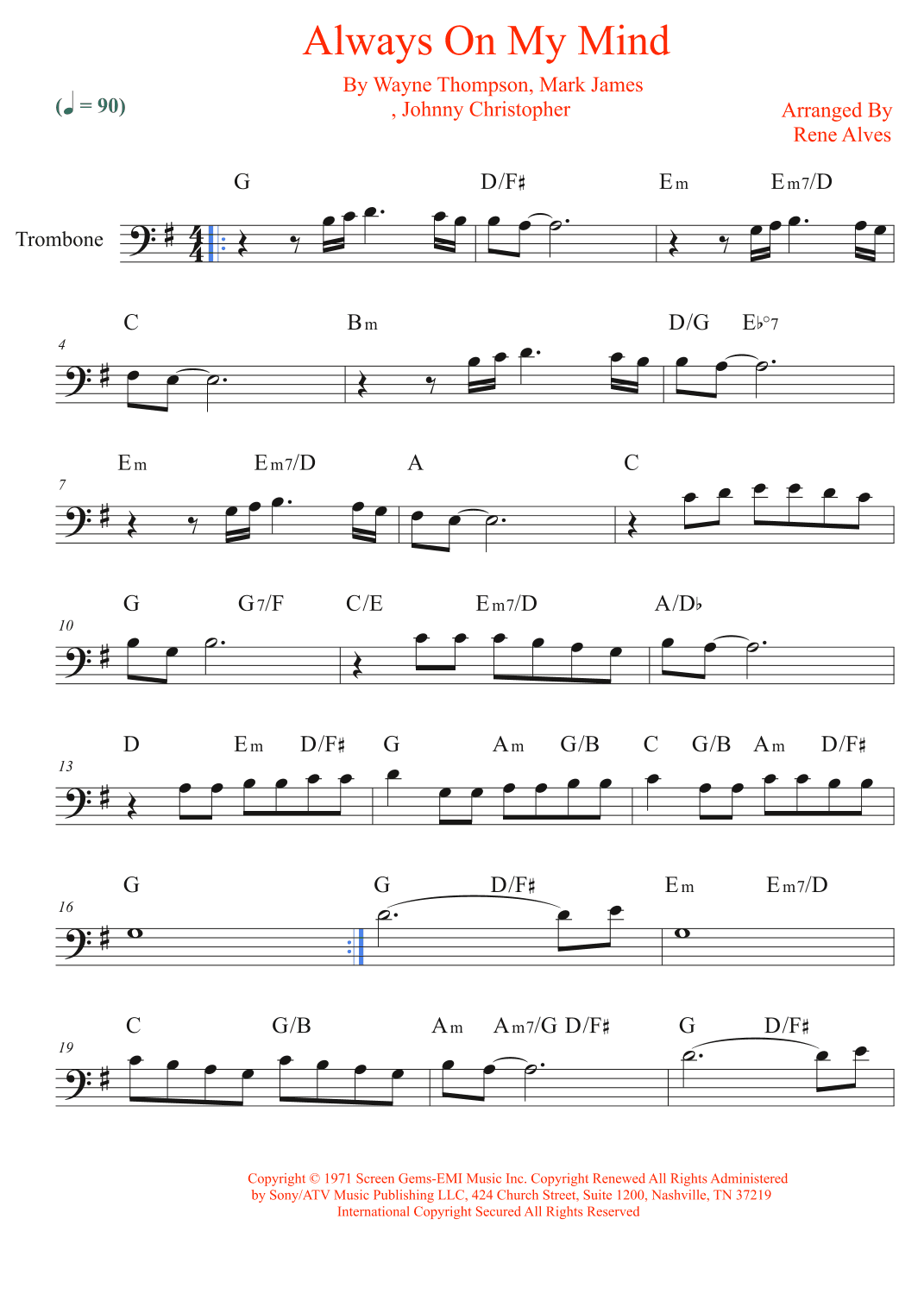 Always On My Mind (arr. Rene Alves)