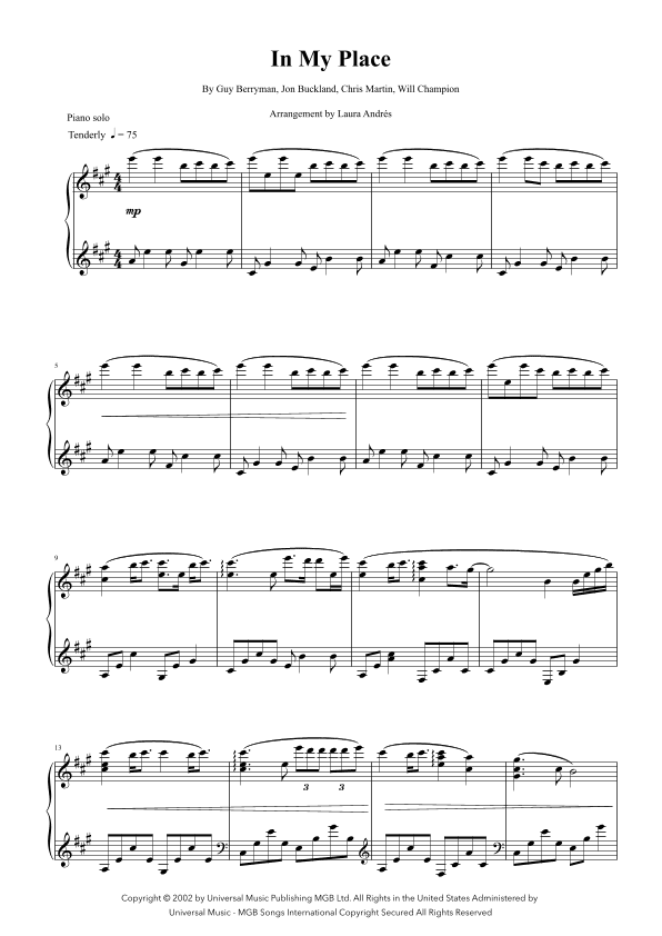 In My Place (arr. Laura Andrés)