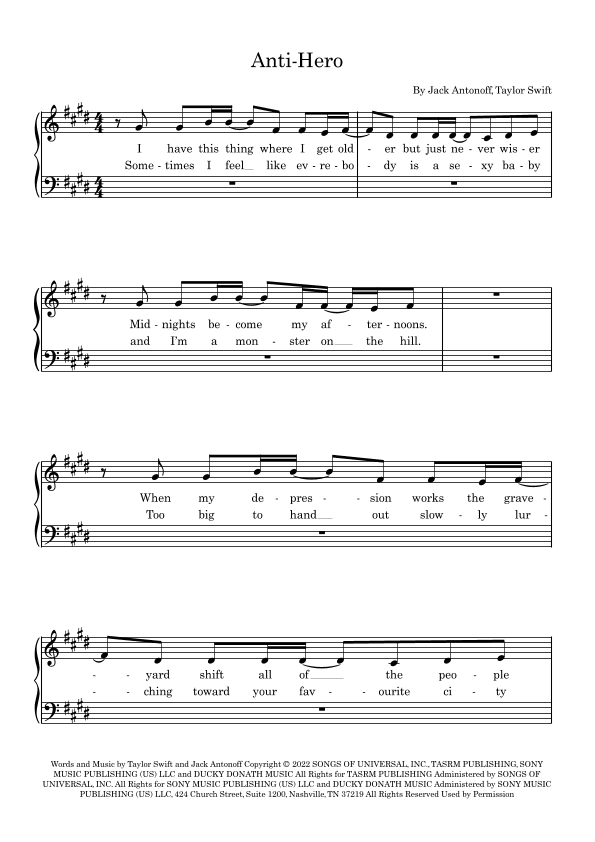 Anti-hero (arr. Julie Wormald)