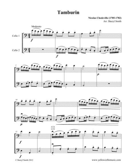 Tamburin for two cellos (cello duet / duo) (arr. Yellow Cello Music)