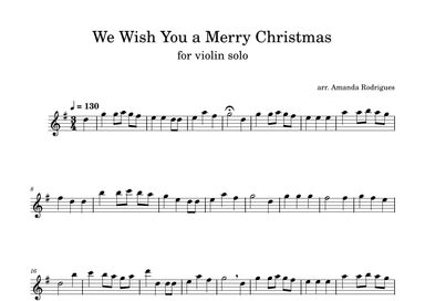 We Wish You a Merry Christimas - Easy Violin Solo (arr. Amanda Rodrigues)