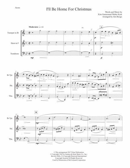 I'll Be Home For Christmas (arr. Jim Bicigo)