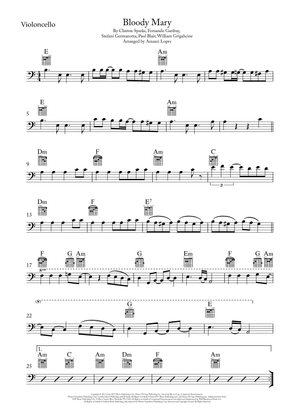 Bloody Mary (arr. Amauri Lopes)
