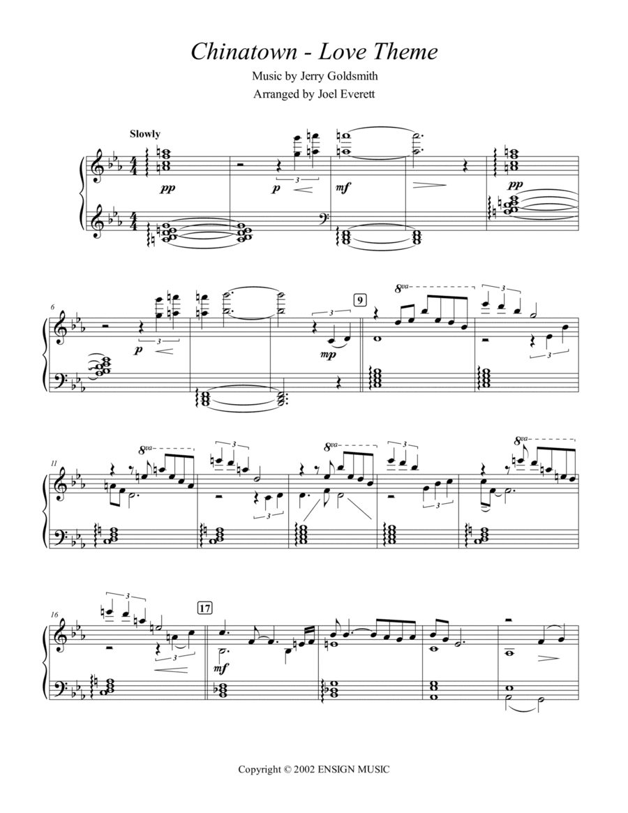 Chinatown - Love Theme (arr. Joel Everett)