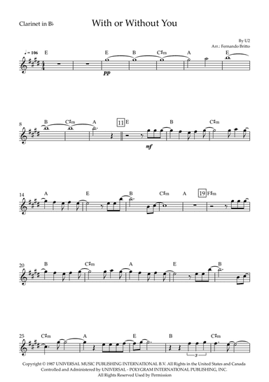 With Or Without You (arr. Fernando Britto)