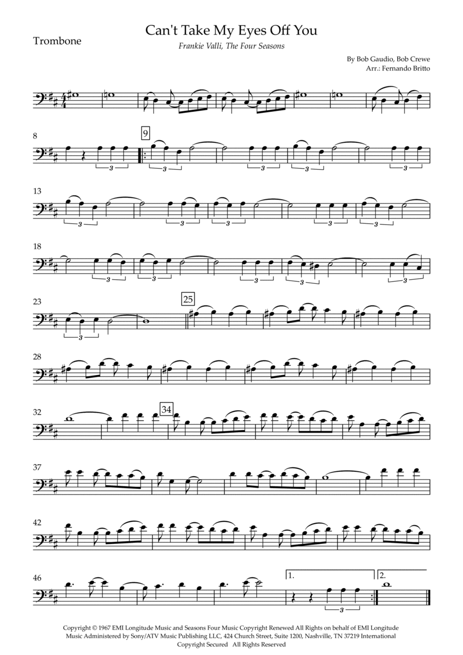 Can't Take My Eyes Off Of You (arr. Fernando Britto)