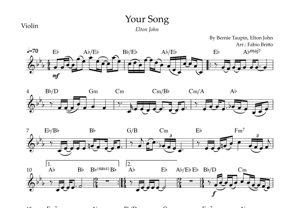 Your Song (arr. Fabio Britto)