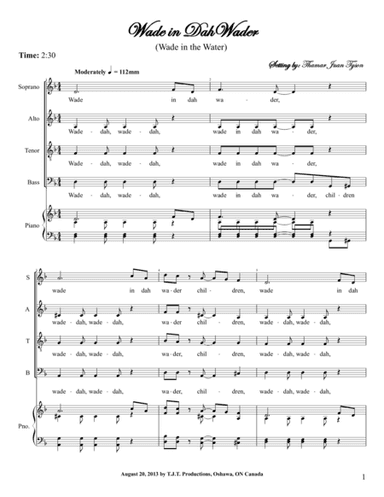 Wade in Da Wader (Wade in the Water) (arr. Thamar Juan Tyson)