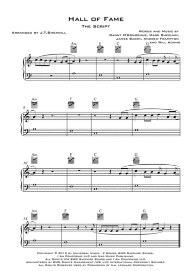 Hall Of Fame (arr. Jem Sherwill)