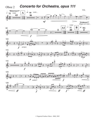 Concerto for Orchestra, opus 111 (2005) Oboe part 2