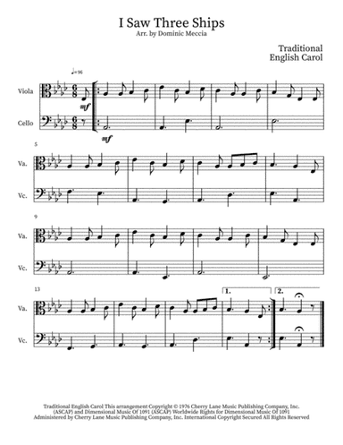 I Saw Three Ships (arr. Dominic Meccia)