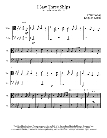 I Saw Three Ships (arr. Dominic Meccia)