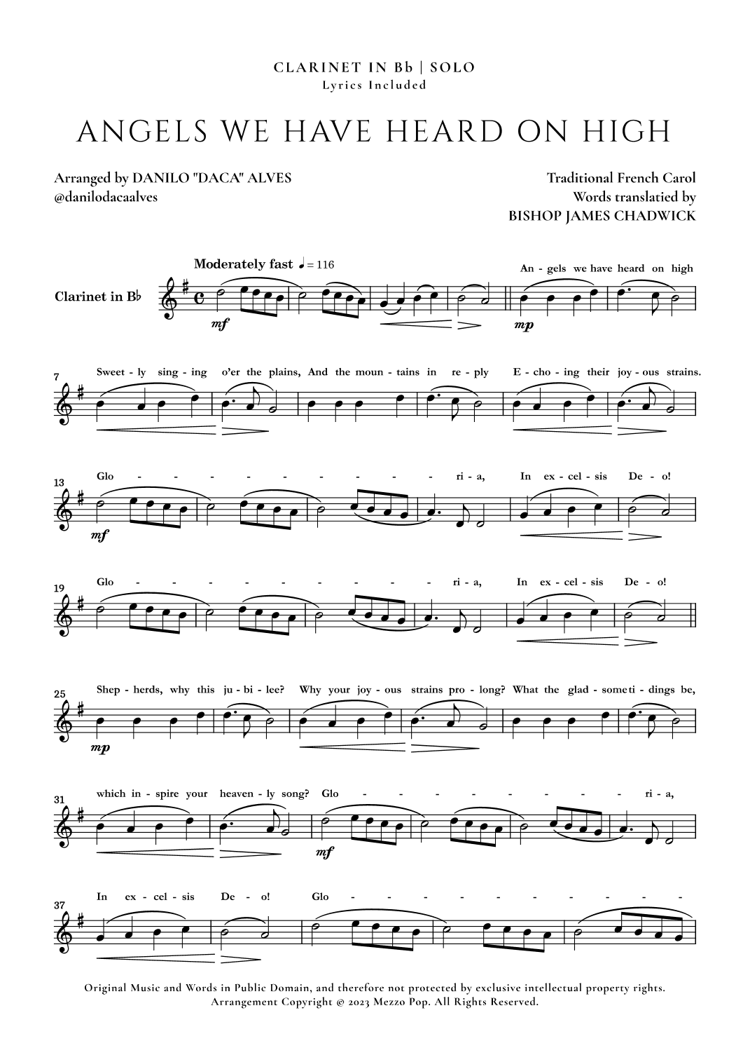Angels We Have Heard On High (arr. Danilo "Daca" Alves)