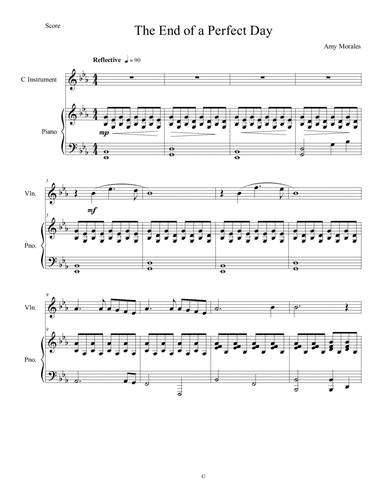 The End of a Perfect Day - for C Instrument and Piano