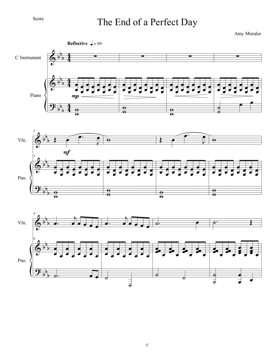 The End of a Perfect Day - for C Instrument and Piano