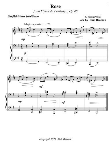 Rose-Noskowski-English Horn-Piano (arr. Phil Beaman)