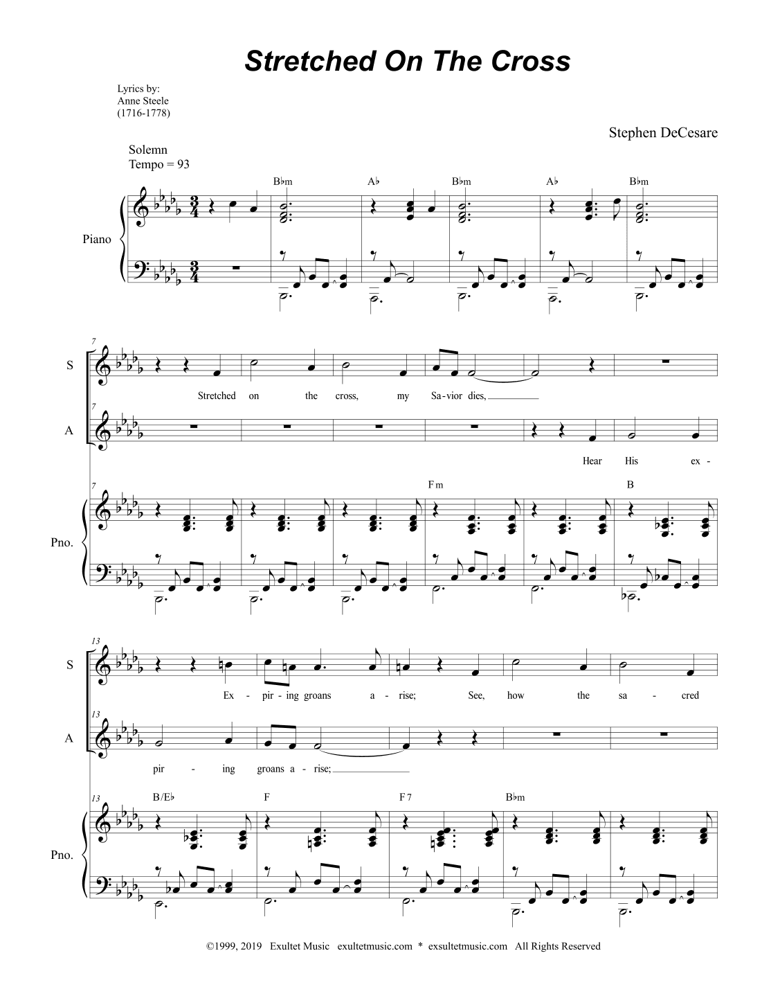 Stretched On The Cross (Duet for Soprano and Alto Solo)