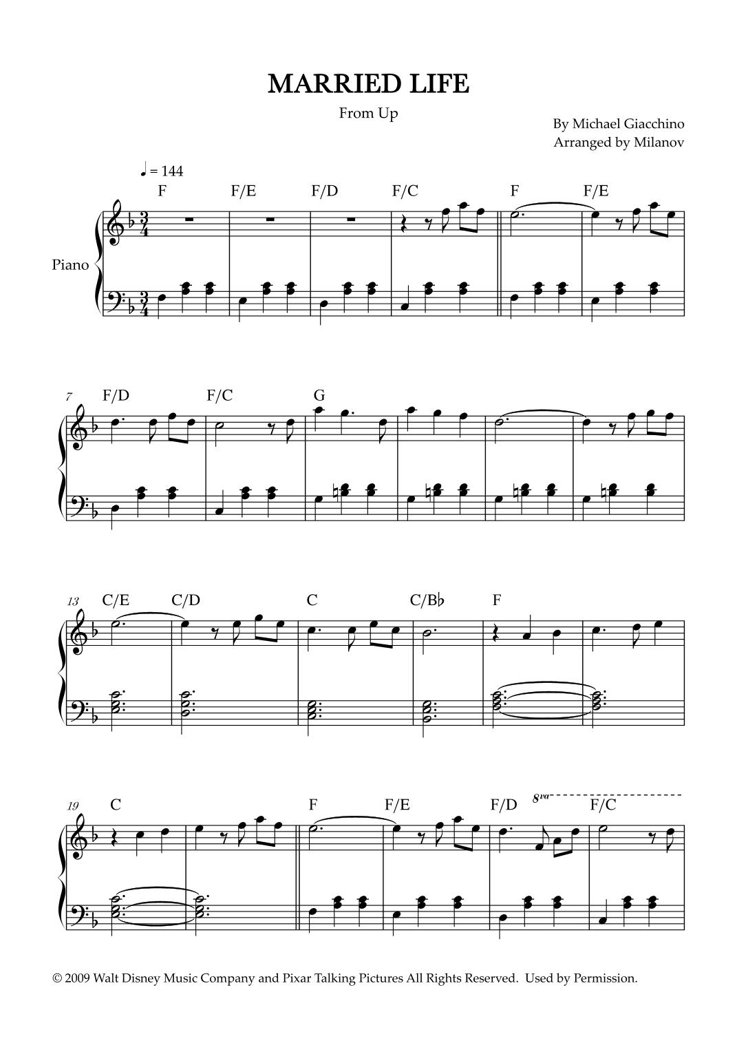 Married Life (arr. Milanov)