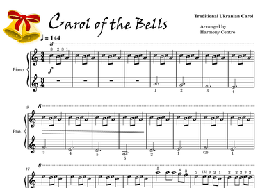 Carol of the Bells (Grade 1) Easy Piano (arr. HARMONY CENTRE)