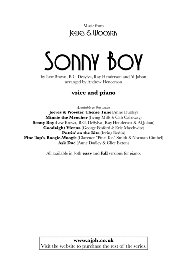 Sonny Boy (arr. Andrew Henderson)