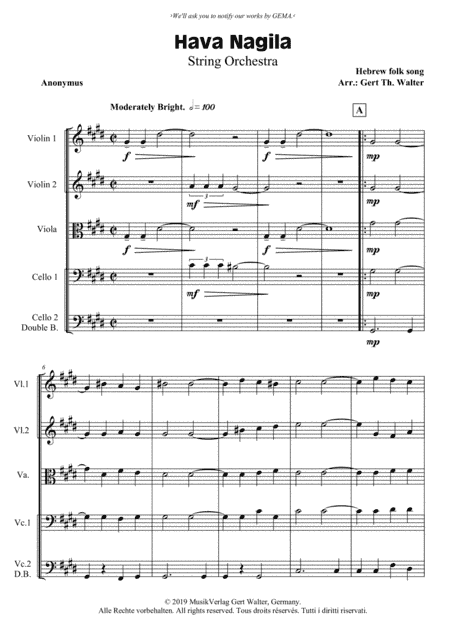 Hava Nagila (arr. Gert Th. Walter)