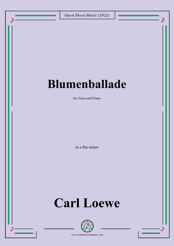 Loewe-Blumenballade,in a flat minor,for Voice and Piano (arr. OSM Press)