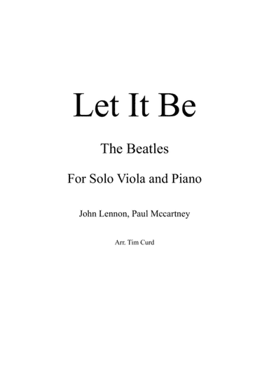 Let It Be (arr. Tim Curd)