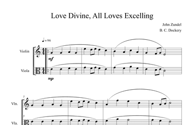 Love Divine, All Loves Excelling (Violin and Viola Duet) (arr. B. C. Dockery)