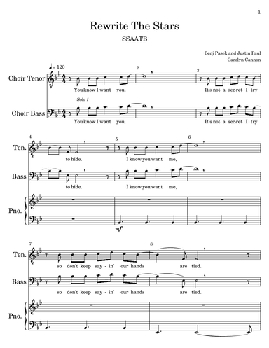Rewrite The Stars (arr. Carolyn Cannon)