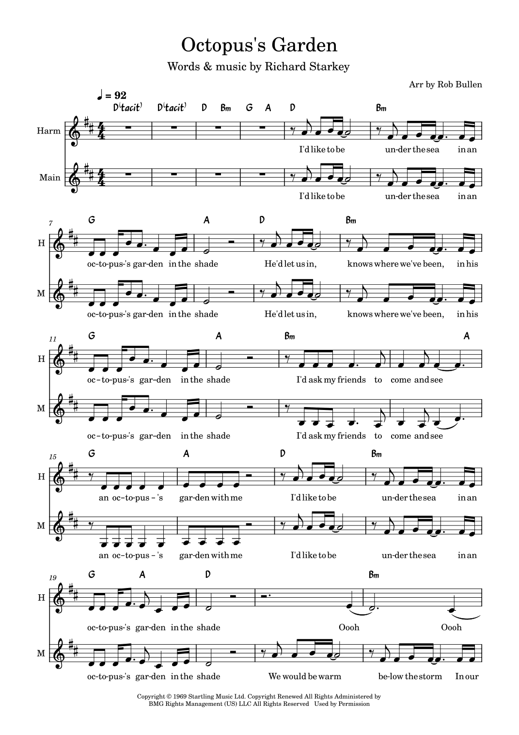 Octopus's Garden (arr. Rob Bullen)