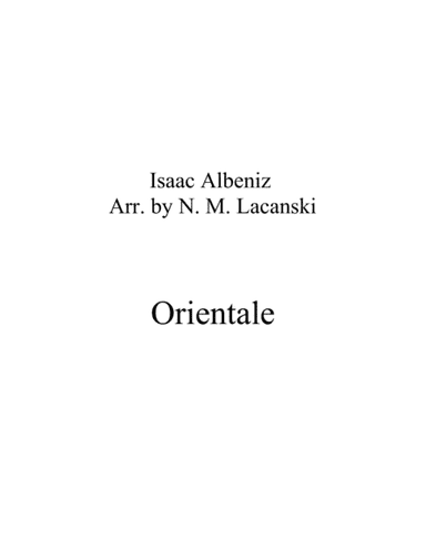 Sous le Palmier (arr. Nick Lacanski)