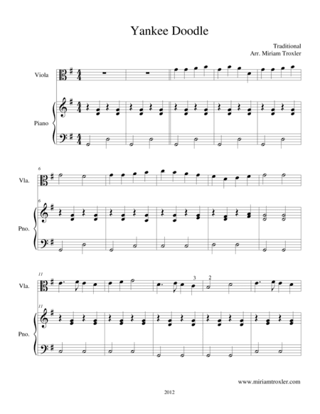 Yankee Doodle (arr. Miriam Troxler)