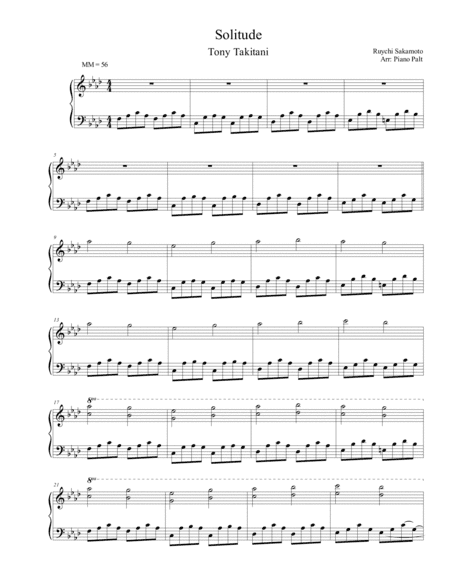 Solitude (arr. Piano Palt)