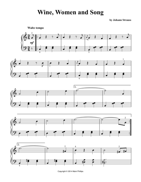 Wine, Women and Song (arr. Mark Phillips)