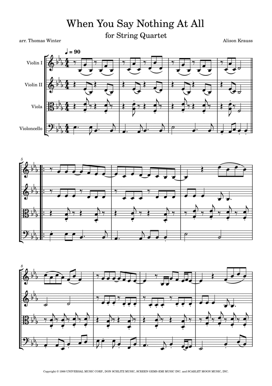 When You Say Nothing At All (arr. Thomas Winter)